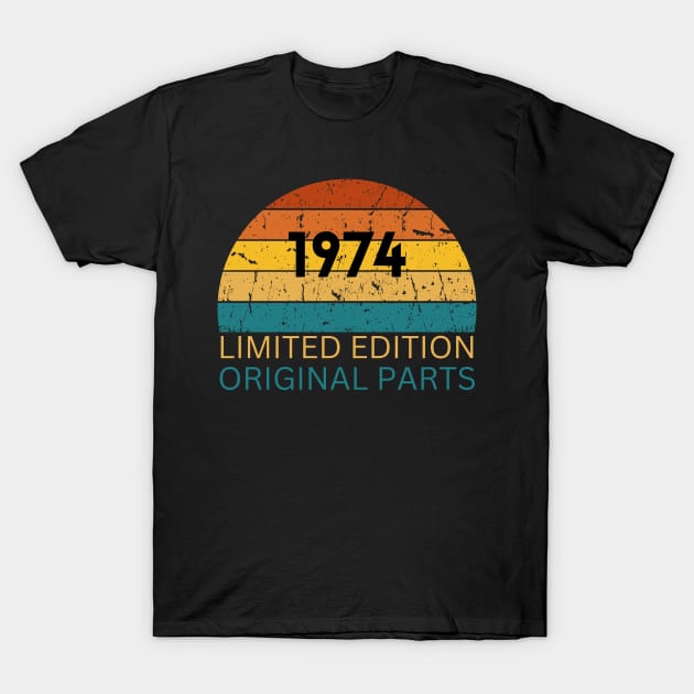 1974 Birthday Retro Vintage T-Shirt by InnovativeLifeShop